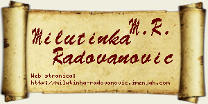 Milutinka Radovanović vizit kartica
